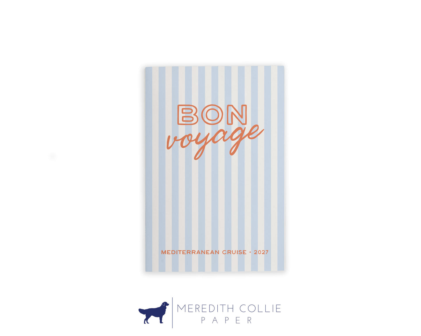 Striped Bon Voyage Personalized Travel Journal