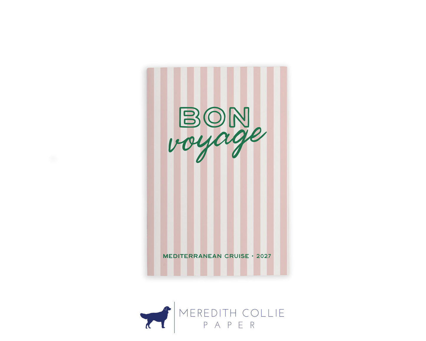 Striped Bon Voyage Personalized Travel Journal