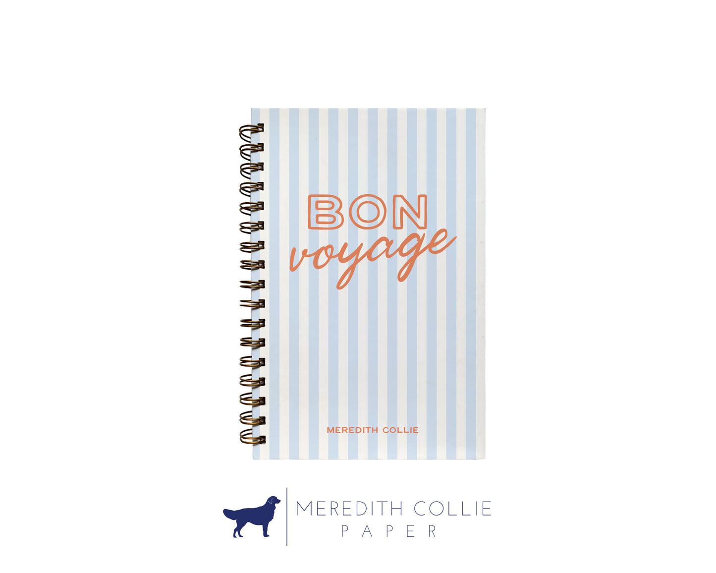 Striped Bon Voyage Personalized Travel Journal