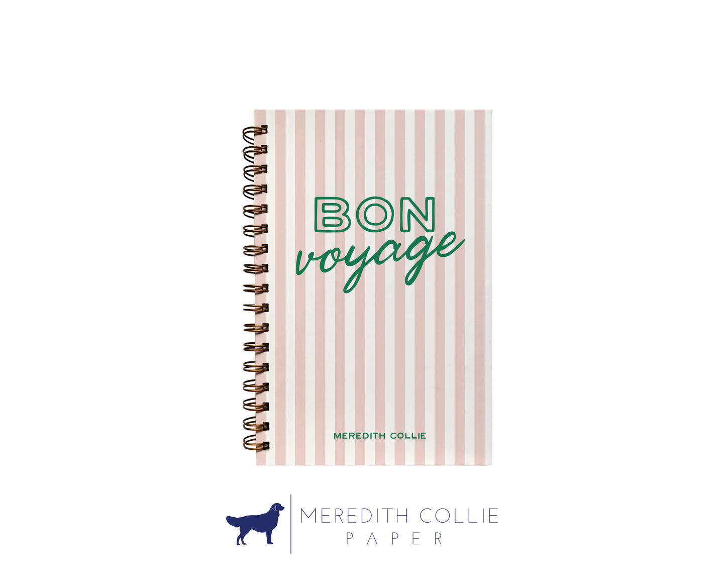 Striped Bon Voyage Personalized Travel Journal