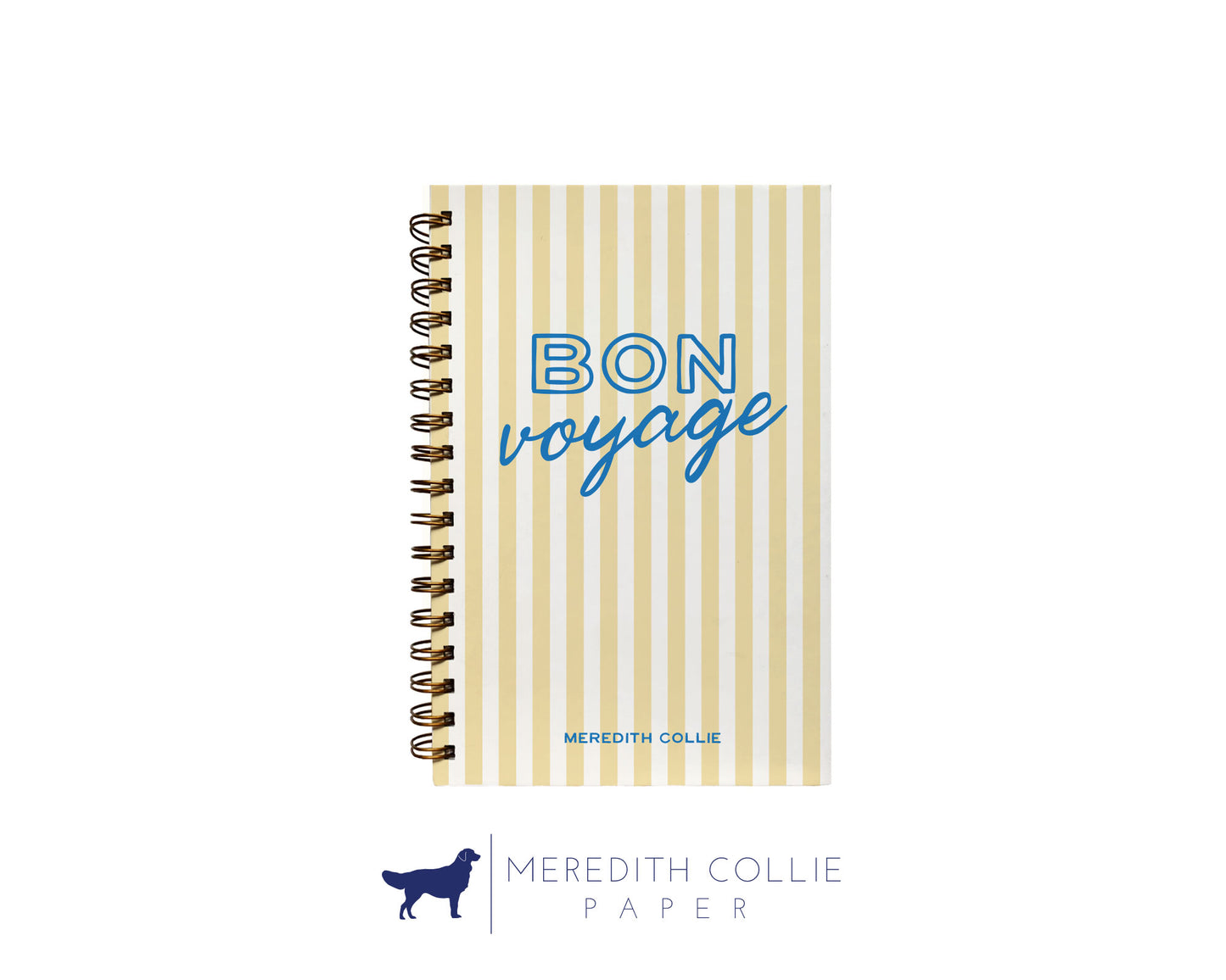 Striped Bon Voyage Personalized Travel Journal