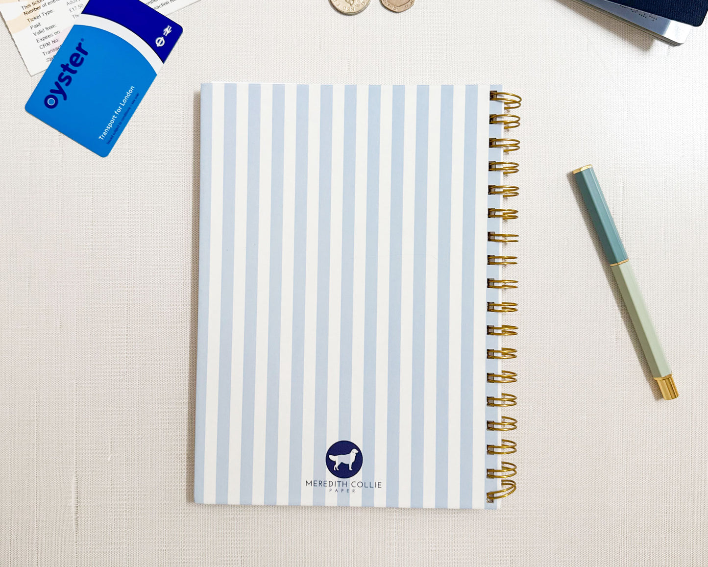 Striped Bon Voyage Personalized Travel Journal