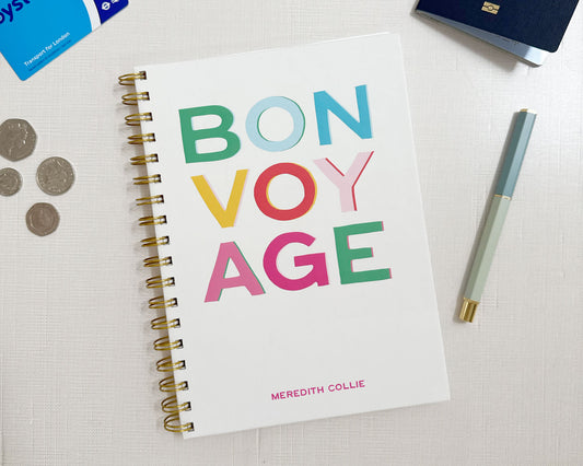 Bright Bon Voyage Personalized Travel Journal