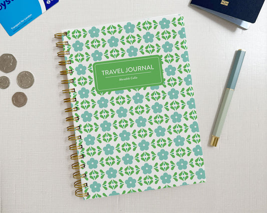 Mediterranean Florals Personalized Travel Journal