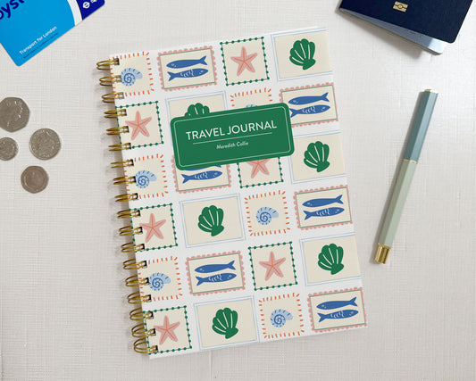Coastal Seashells Personalized Travel Journal