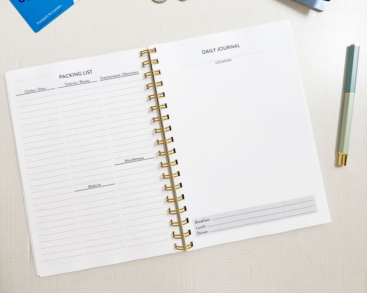 Bright Bon Voyage Personalized Travel Journal