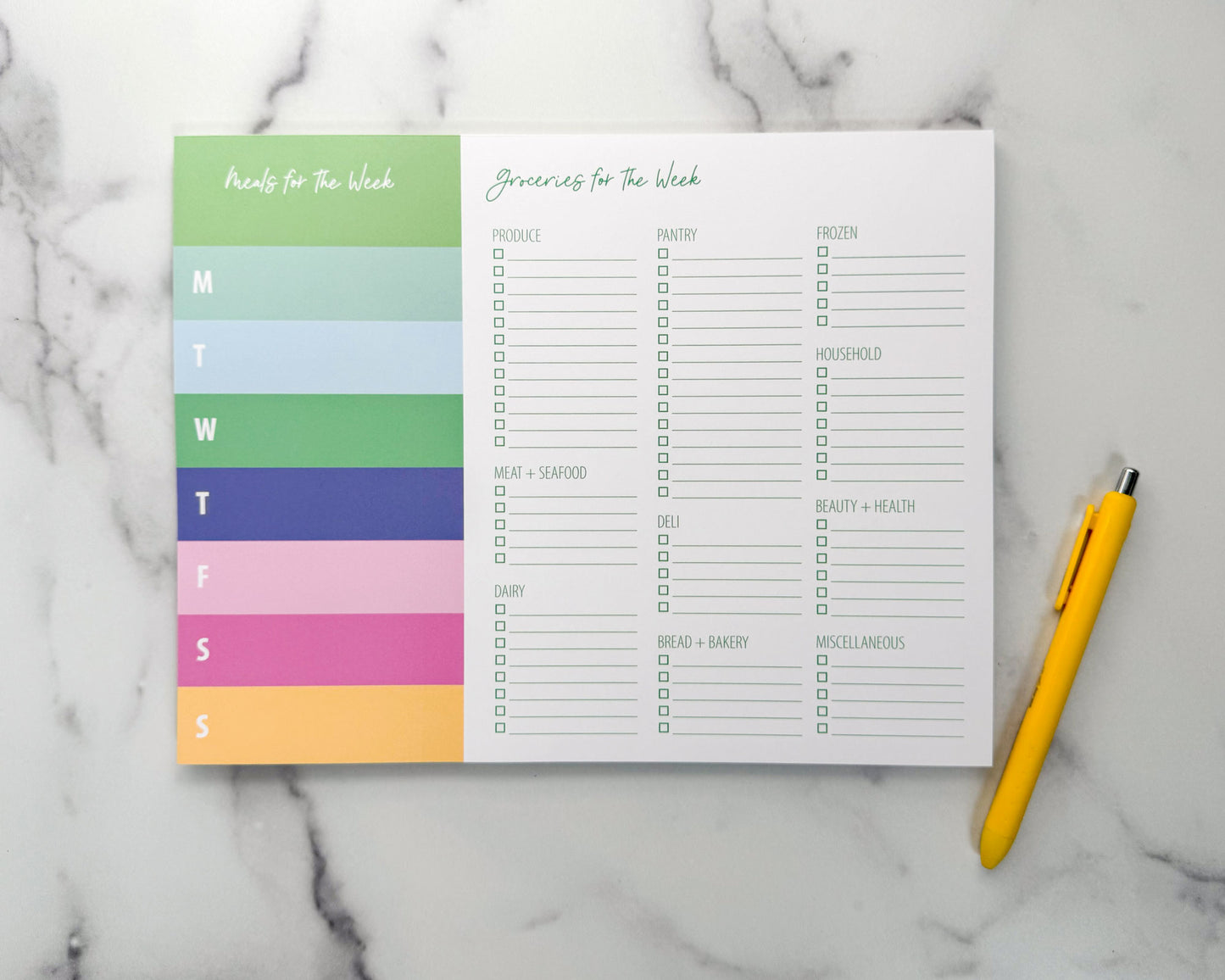 Block Color Grocery Store Notepads