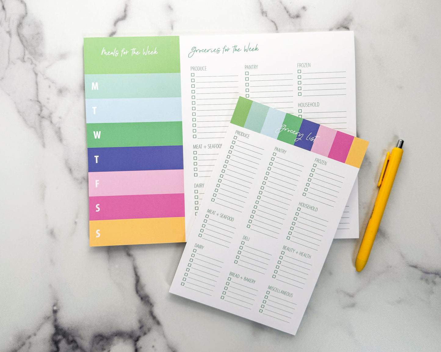 Block Color Grocery Store Notepads