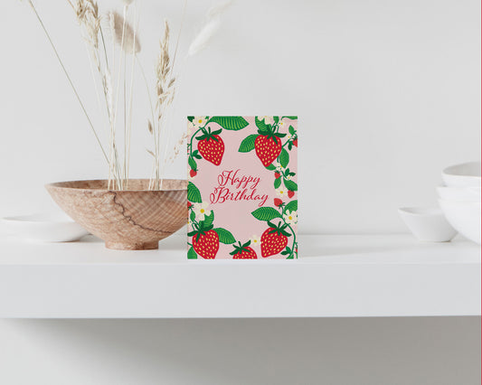 Strawberry Birthday Greeting Card