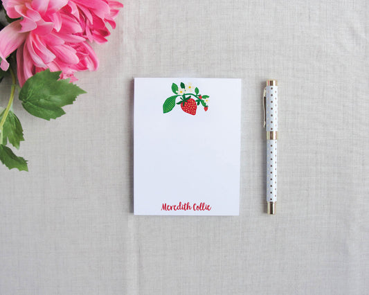 Simple Strawberry Personalized Notepad