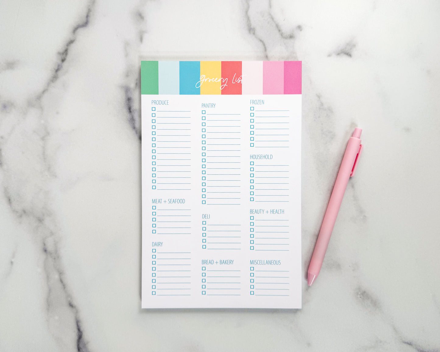 Block Color Grocery Store Notepads