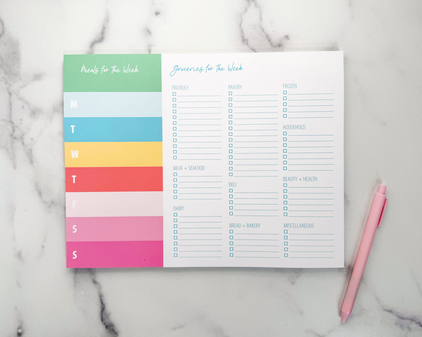 Block Color Grocery Store Notepads