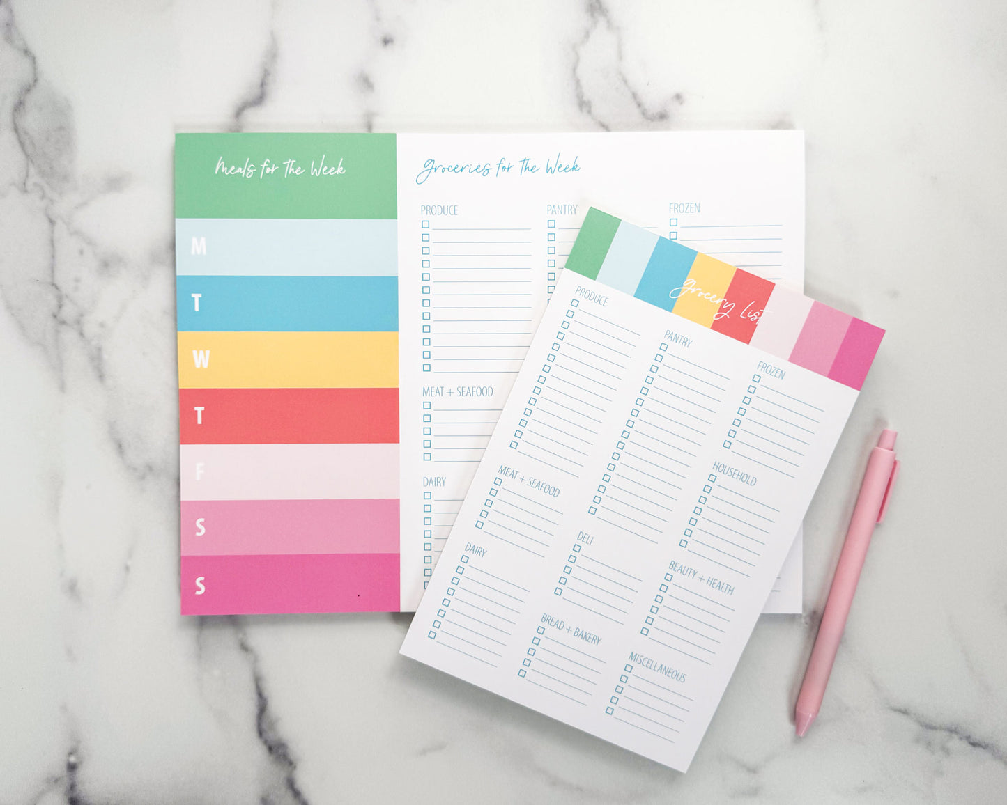 Block Color Grocery Store Notepads