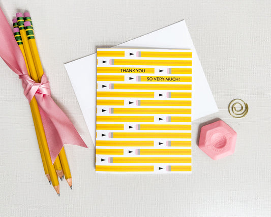Pencil Thank You Teacher Appreciation Card