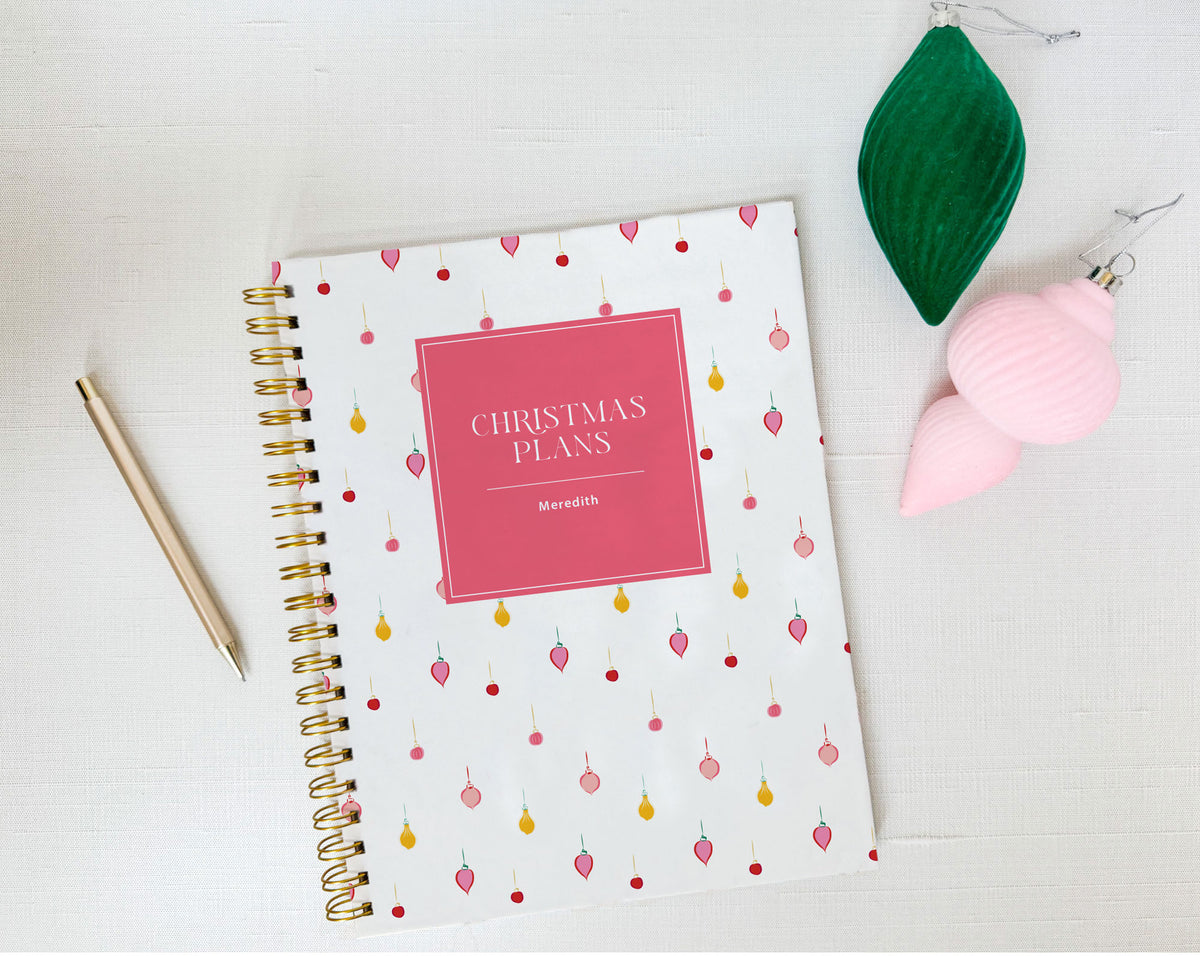 Mini Vintage Ornaments Pattern Personalized Holiday Planner