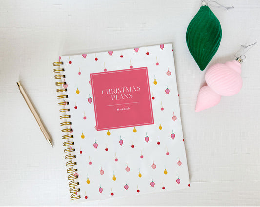 Mini Vintage Ornaments Pattern Personalized Holiday Planner