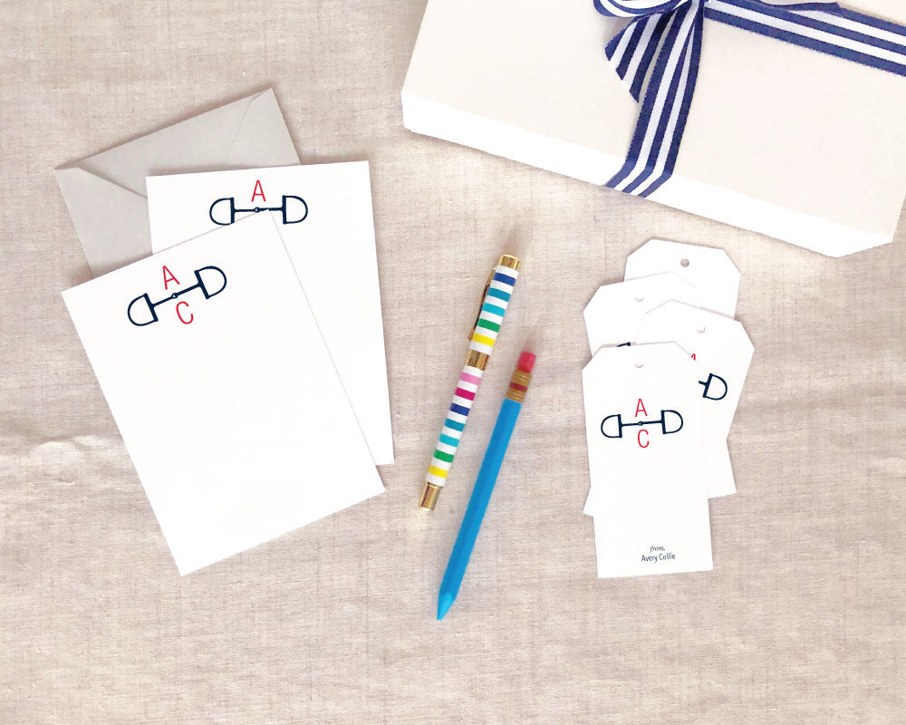 Two Letter Snaffle Bit Stationery Gift Set - Small / Meredith Collie Paper