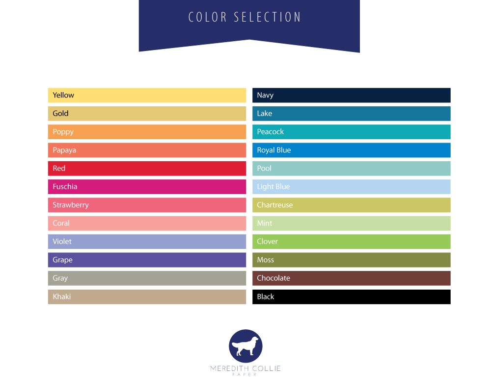 Signature Color Options | Meredith Collie Paper