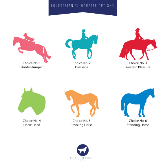 Equestrian Silhouette Options | Meredith Collie Paper