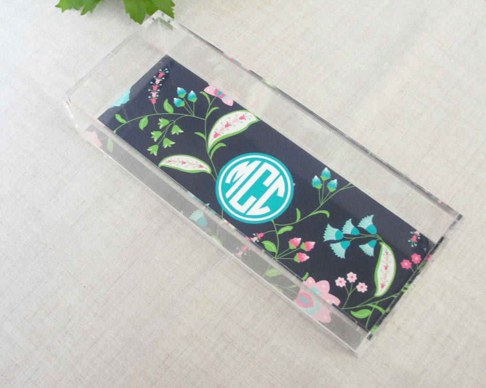 Floral Paisley Lucite Tray