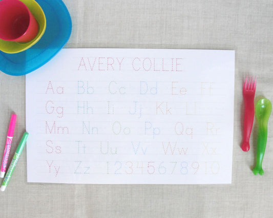 Learn Letters Learning Placemat | Meredith Collie Paper