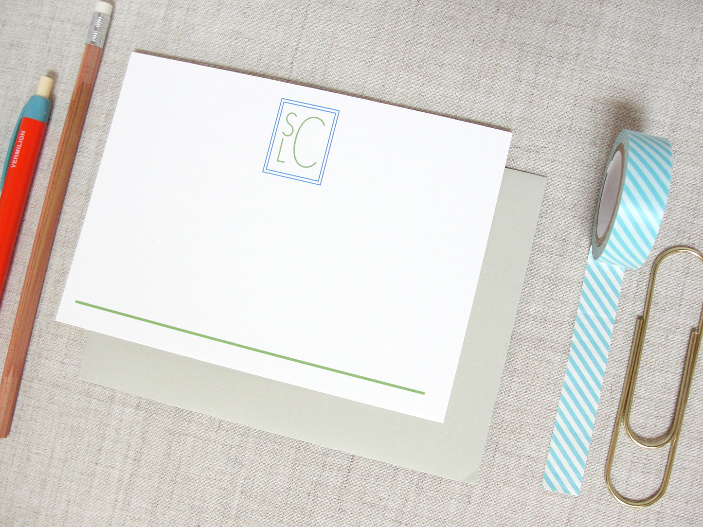 Stacked Monogram Stationery | Meredith Collie Paper