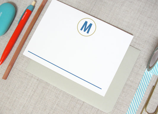 Modern Single Initial Monogram Stationery | Meredith Collie Paper