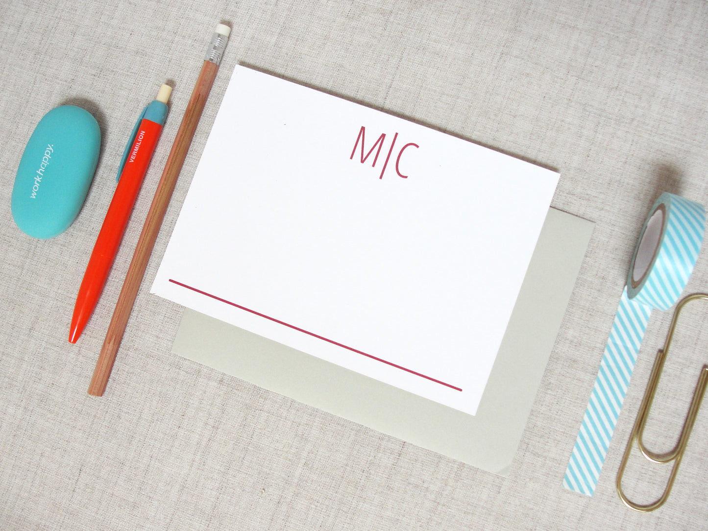 Modern Two Letter Monogram Stationery | Meredith Collie Paper