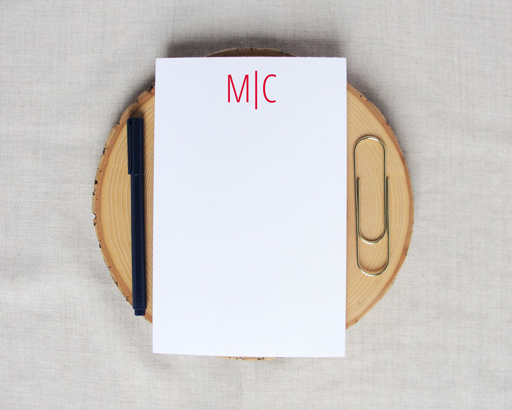 Modern Two Letter Monogram Notepad | Meredith Collie Paper