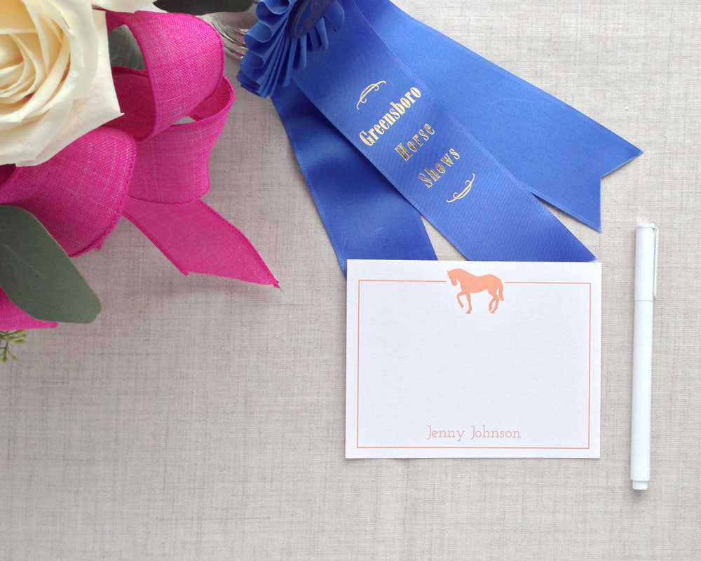Equestrian Silhouette Personalized Stationery | Prancing Horse :: Meredith Collie Paper