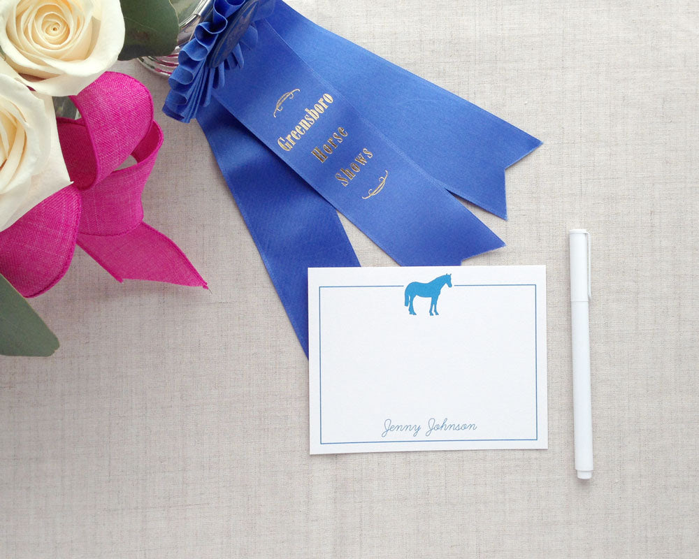 Equestrian Silhouette Personalized Stationery | Standing Horse :: Meredith Collie Paper