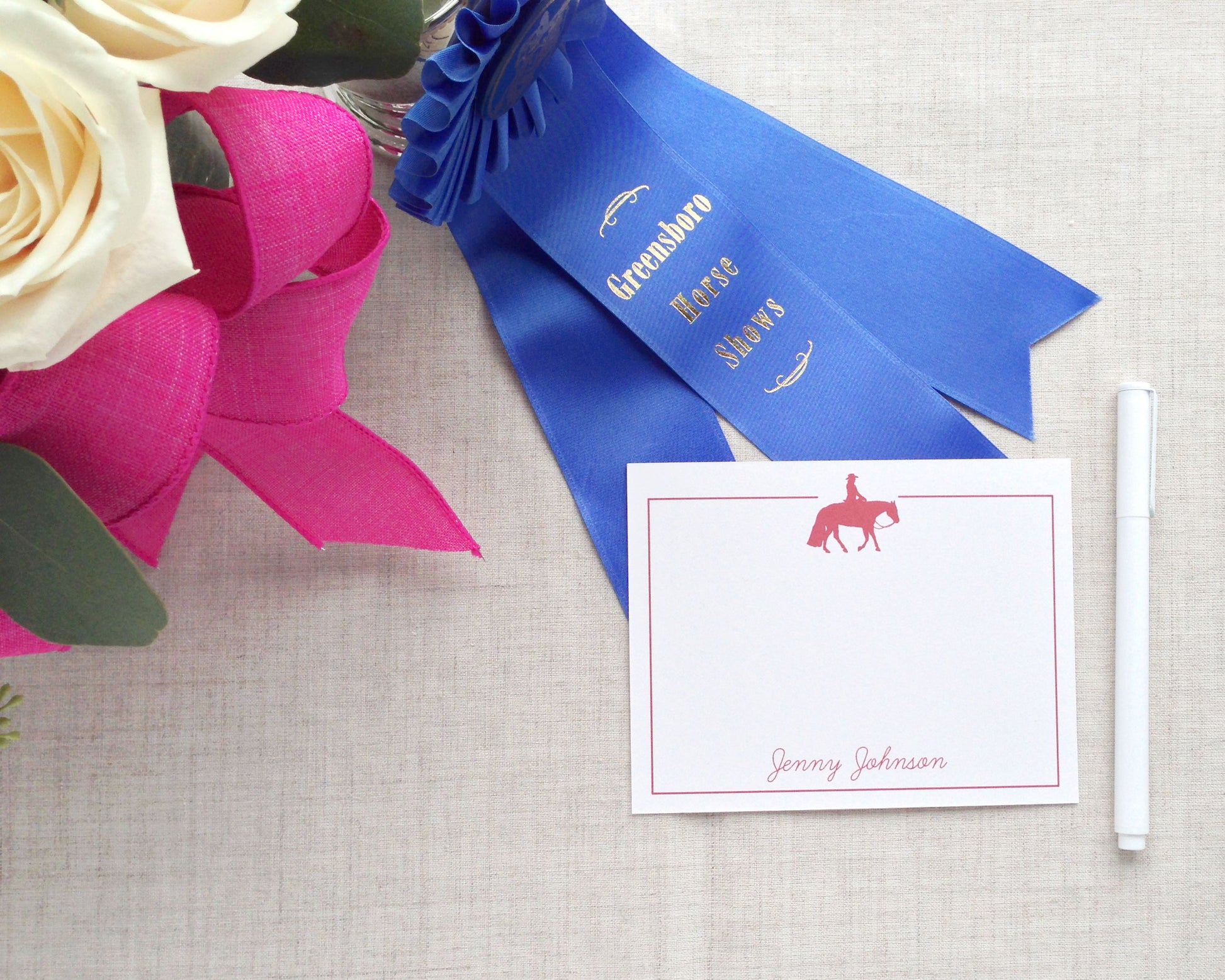 Equestrian Silhouette Personalized Stationery | Western Pleasure :: Meredith Collie Paper