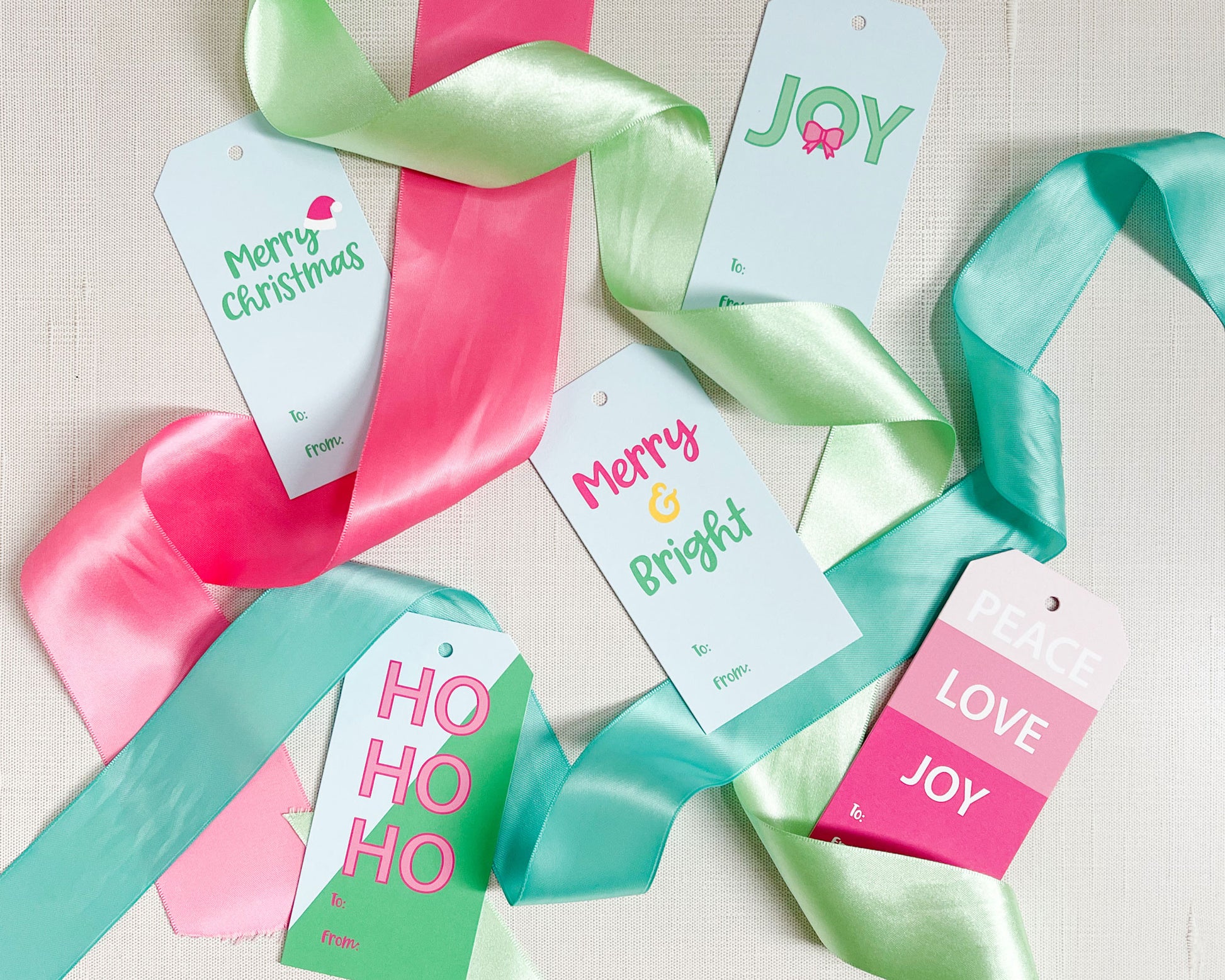 Personalized Christmas Gift Tags with Preppy, Classic Designs