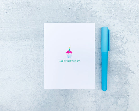 Happy Birthday Cupcake Greeting Card