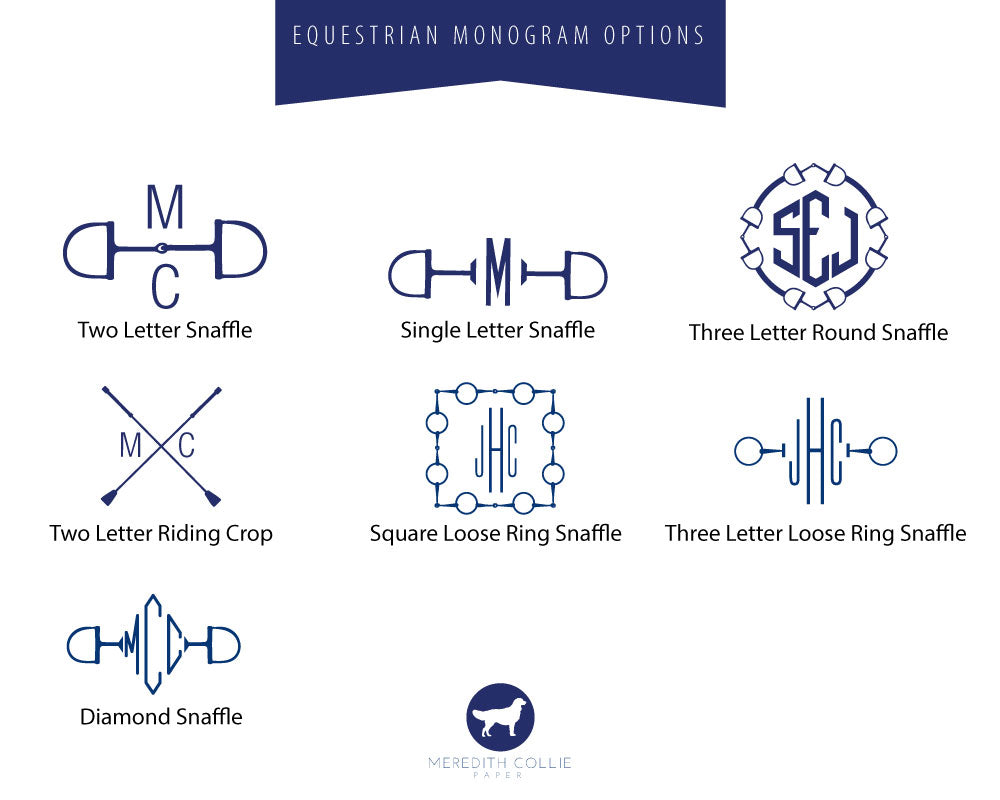 Equestrian Monogram Vinyl Stickers
