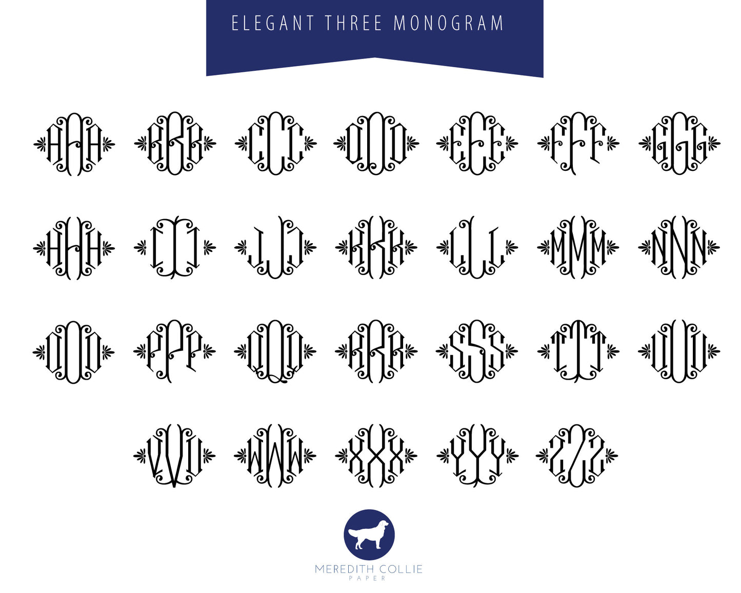 Elegant Monogram Spiral Notebook