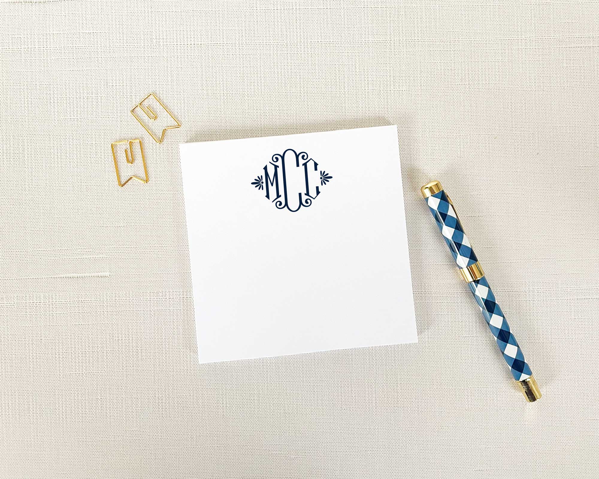 Monogram Notepad Elegant Three Initial Monogram Notepad – Meredith Collie Paper & Design