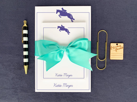 Equestrian Silhouette Notepad Gift Set