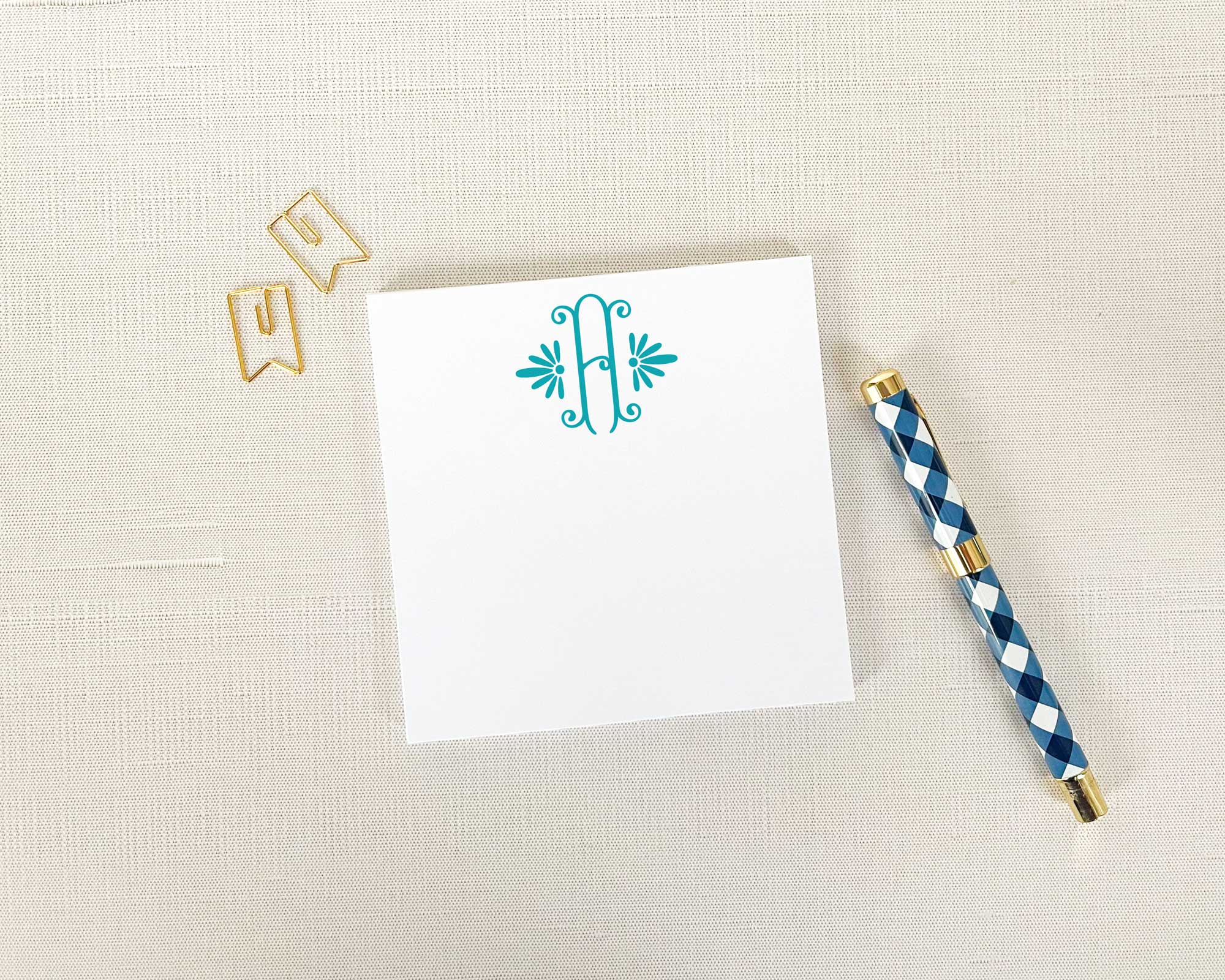 Elegant Single Initial Monogram Notepad – Meredith Collie Paper & Design