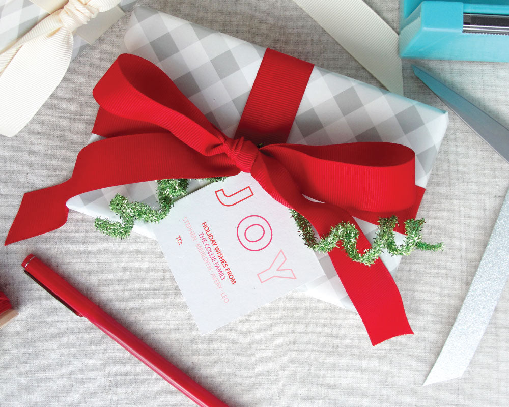 Modern Joy Ombre Holiday Gift Tags / Meredith Collie Paper