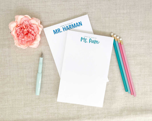 Modern From the Desk of Personalized Notepad