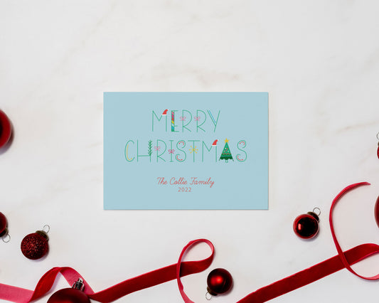 Merry Christmas Personalized Large Folded Cards