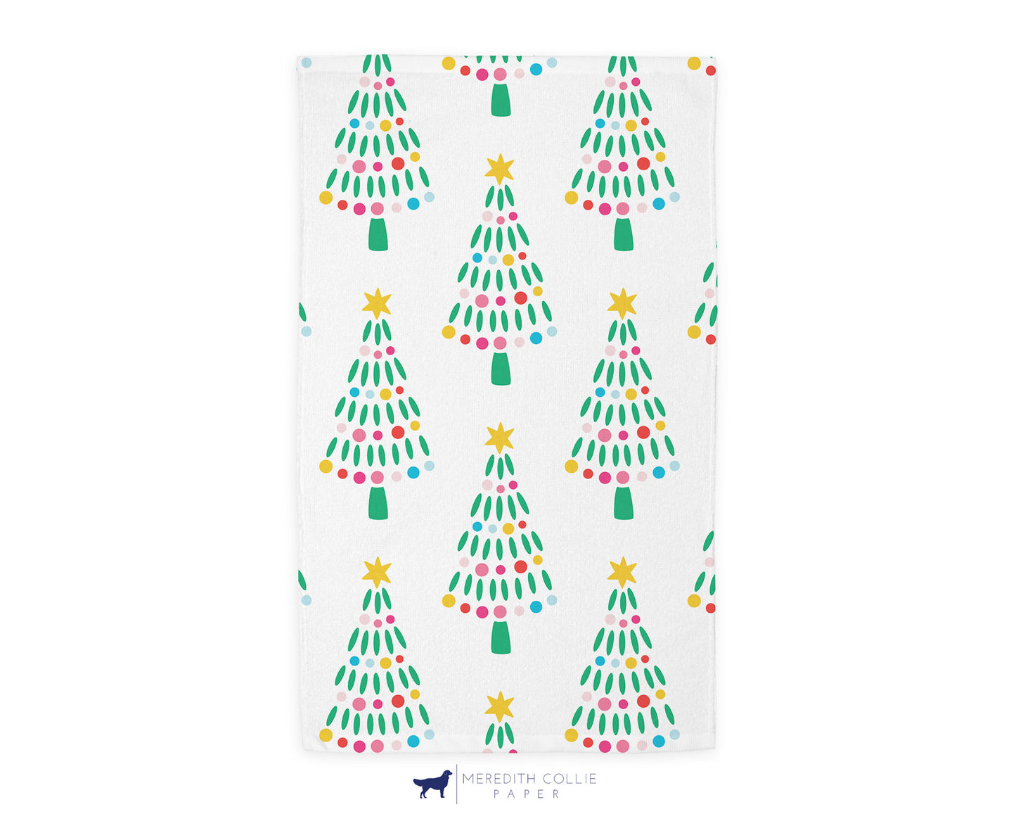 Modern Christmas Tree Holiday Hand Towel