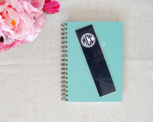 Monogram Laminated Bookmark, Double Sided, With or without ribbon tassle, meredith collie paper