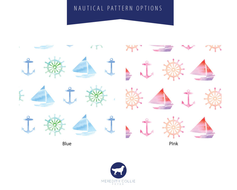 Nautical Watercolor Pattern Color Options
