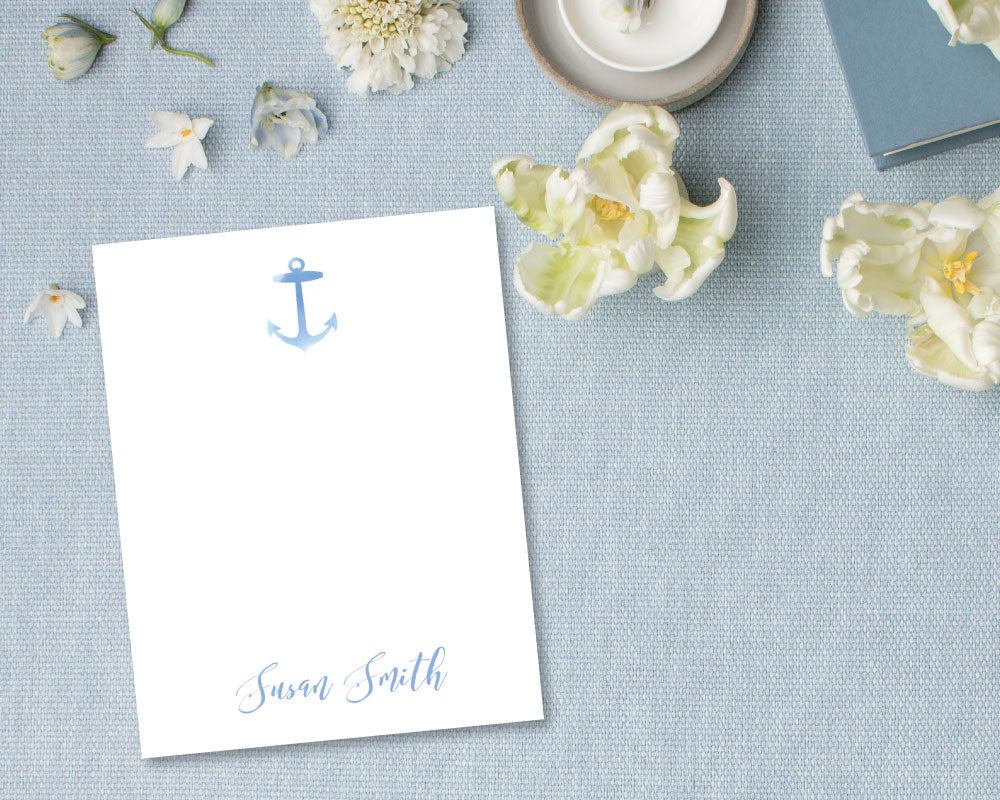 Nautical Silhouette Personalized Stationery - Blue | Meredith Collie Paper