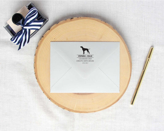 Pointer Dog Silhouette Personalized Return Address Stamp