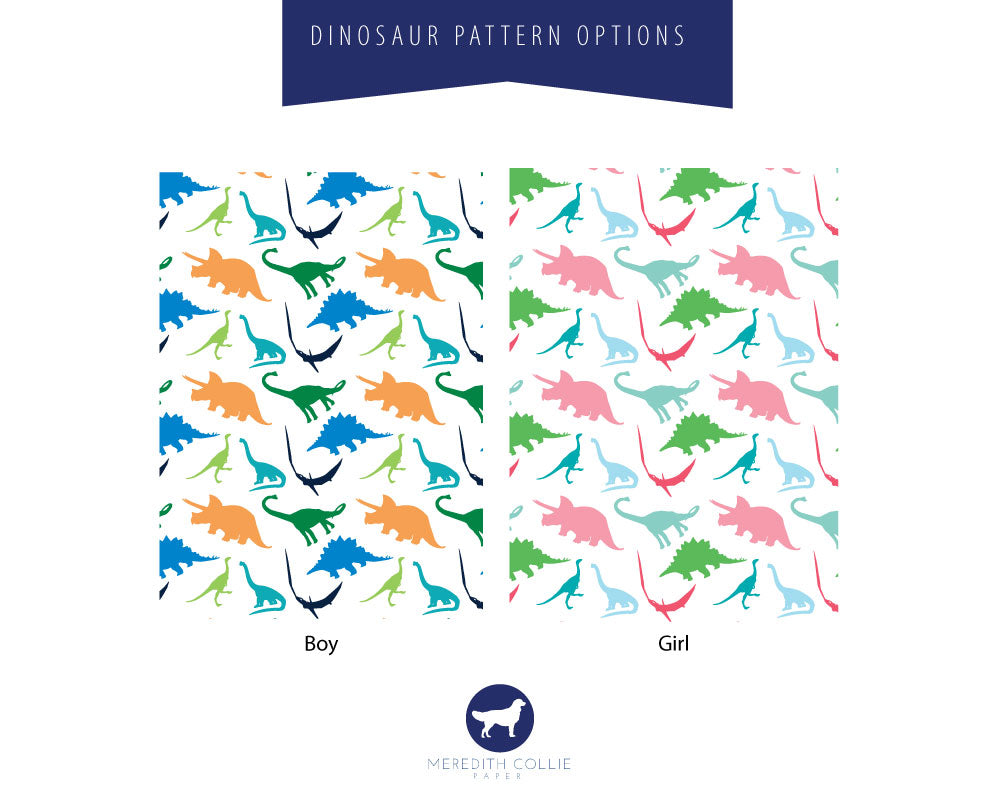 Preppy Dinosaur Pattern Color Options