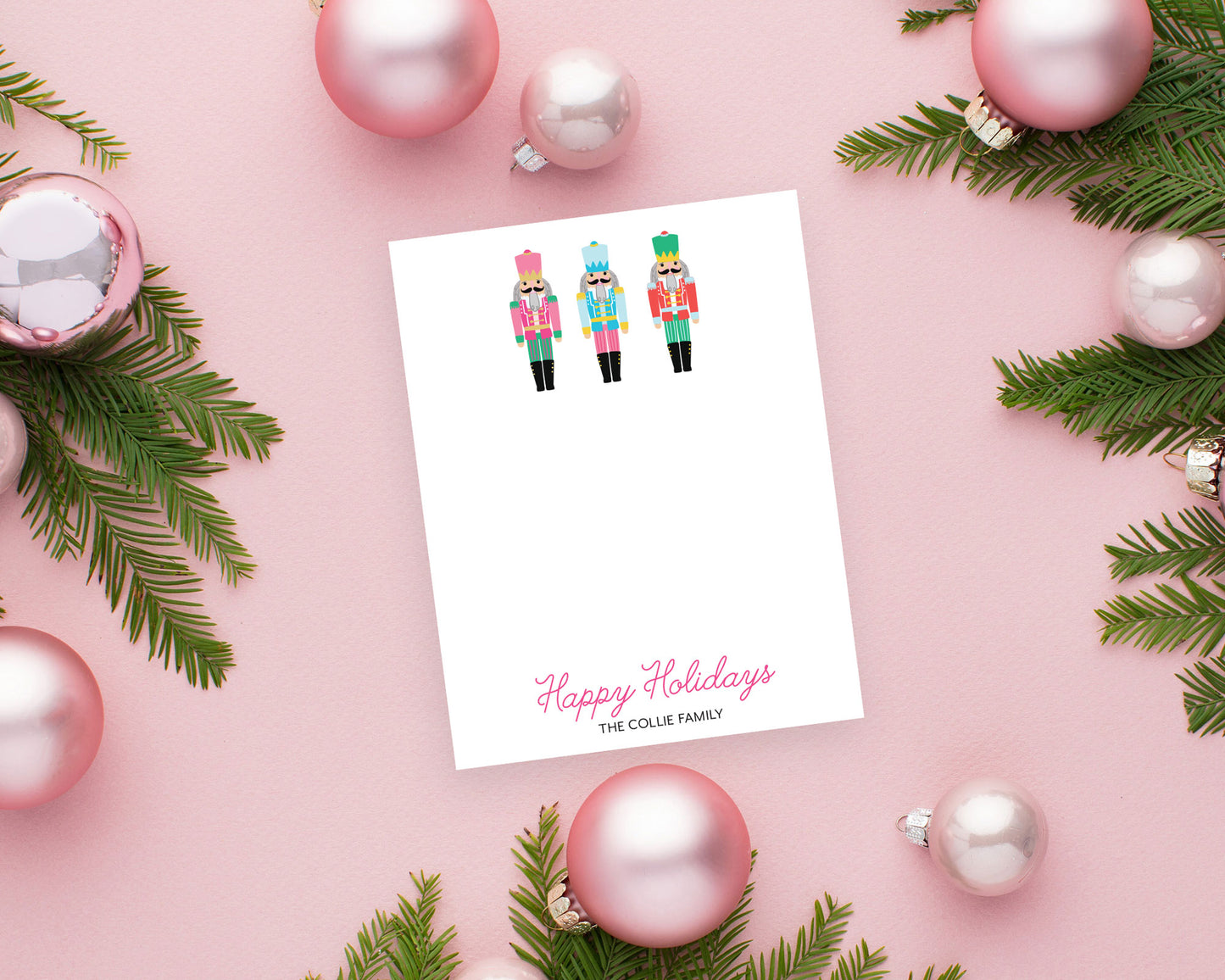 preppy nutcracker, personalized christmas stationery, holiday thank you notes, meredith collie paper