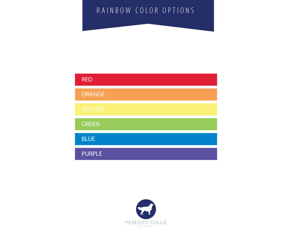 Rainbow Collection Color Options